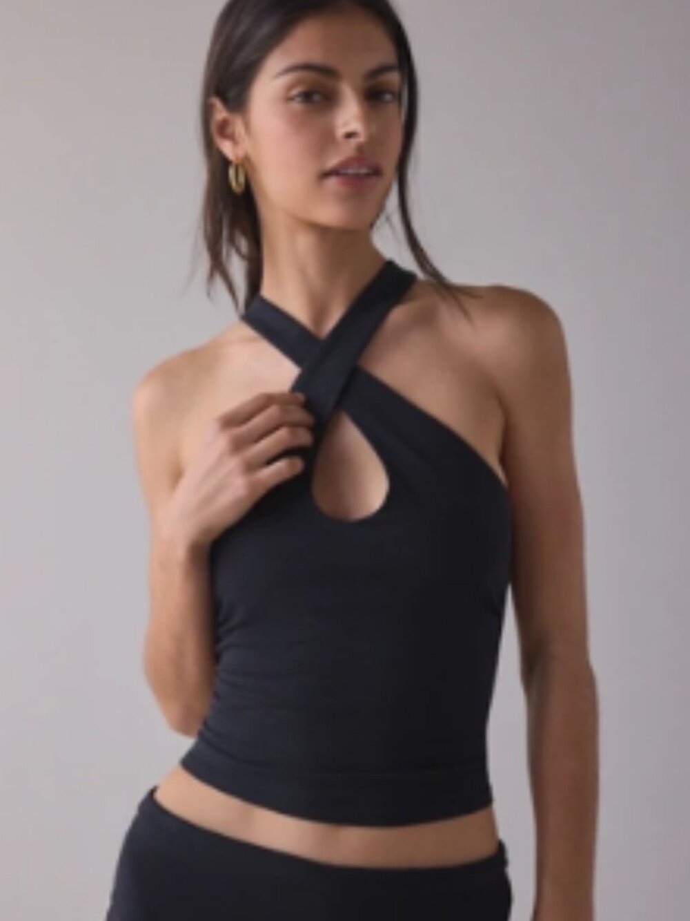 Out From Under Bec Keyhole Crisscross Halter Top, Medium